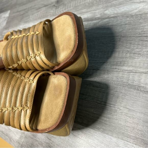 VINTAGE 90s Y2K Platform Chucky Wedge Sandals Shoes Size 8 - Picture 10 of 13